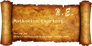 Matkovics Evariszt névjegykártya